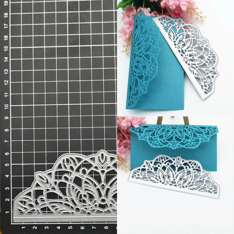 

Конверт, кружево, металлический высекальный трафарет для «сделай сам», скрапбукинг, альбом, бумага, карточки, Декор, ремесло, тиснение