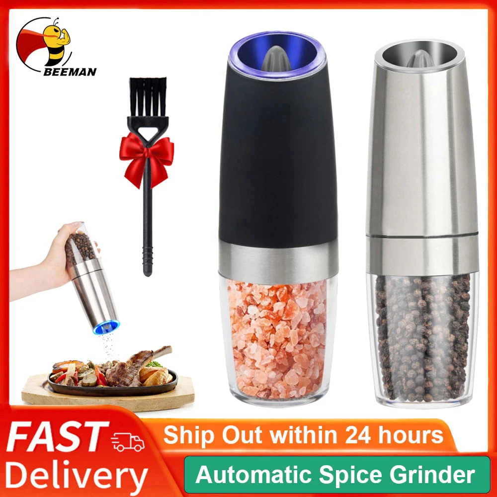 Beeman Electric Salt And Pepper Grinder Stainless Steel Automatic