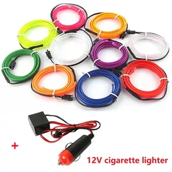 Illuminative Car Interior LED Neon Light Strip - Flexible Red 12V USB (Fluorescent Green)