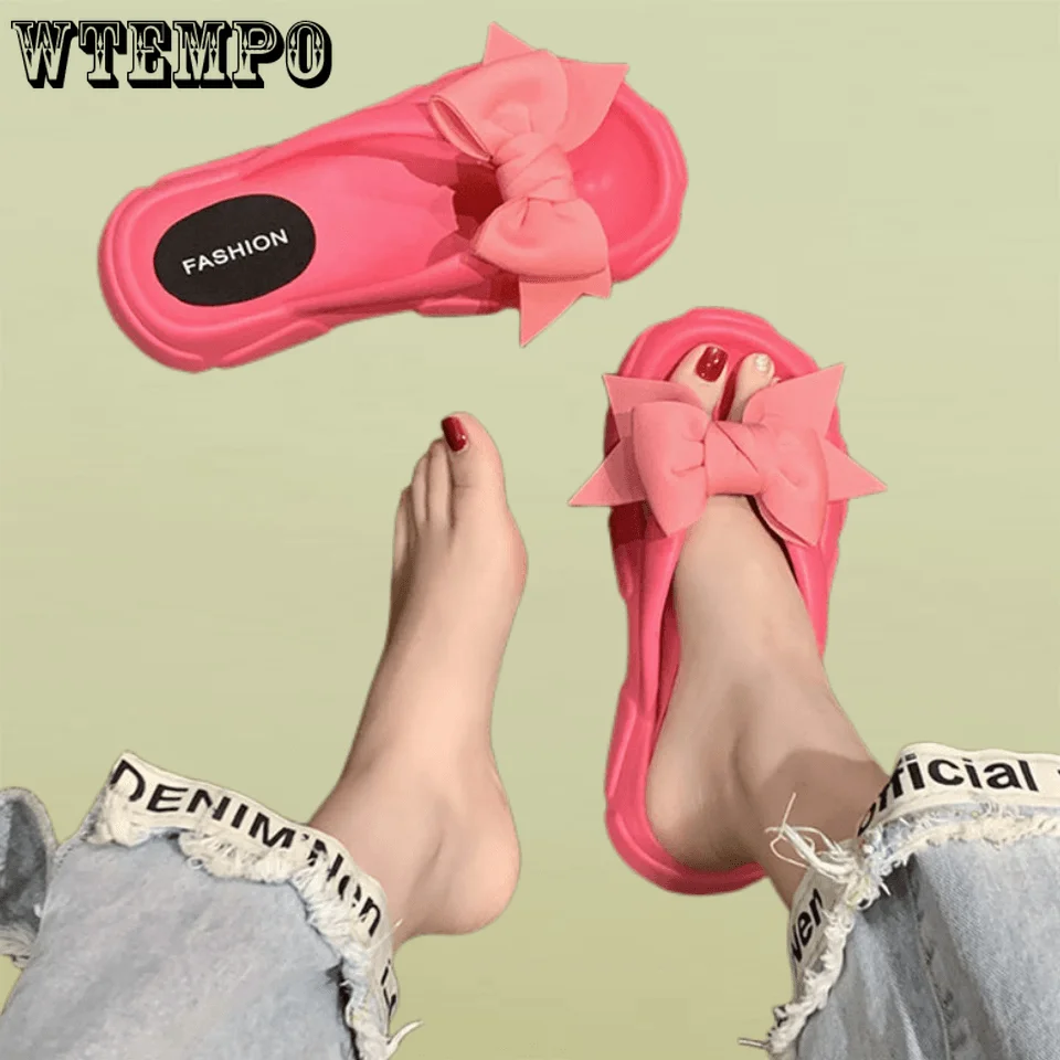 

WTEMPO Women Thick Sole Flip Flops Summer Outdoor Beach Thong Sandals For Shower Non-Slip Soft Slippers Wholesale Dropshipping