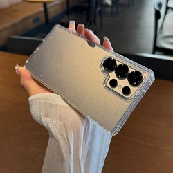 Luxury Glitter Bumper Bling Clear Phone Case - Silicone Acrylic Cover - S25 Plus (Transparent)