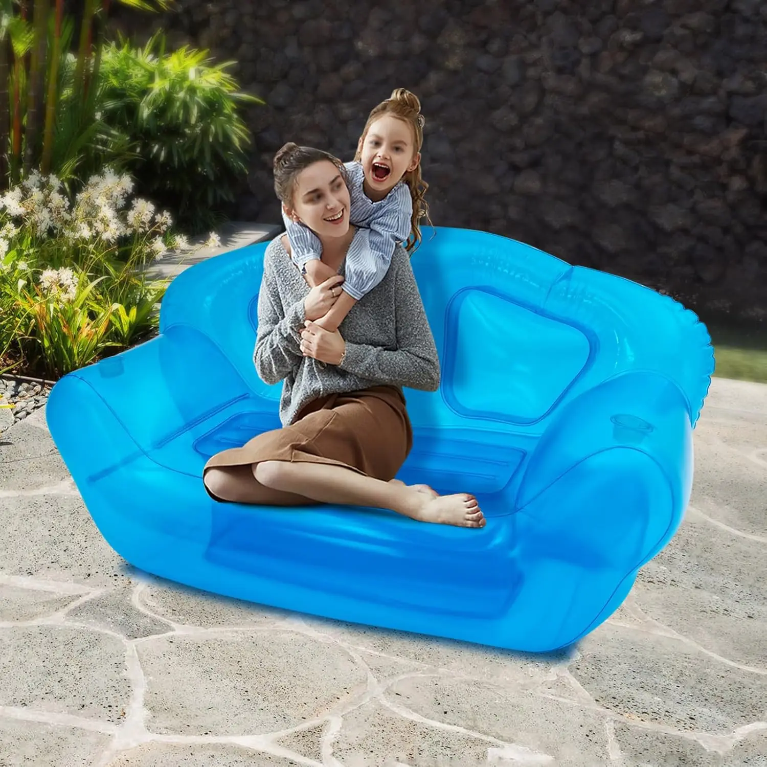 Seat Blow up Chair Yard Portable Inflatable Couch Air Couch Patio Blow up Furniture for Camping Outdoor Beach Room Adult Teen
