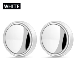 Premium 360° Adjustable Blind Spot Convex Mirror Set - Enhanced Wide Angle Rearview (2Pcs White)