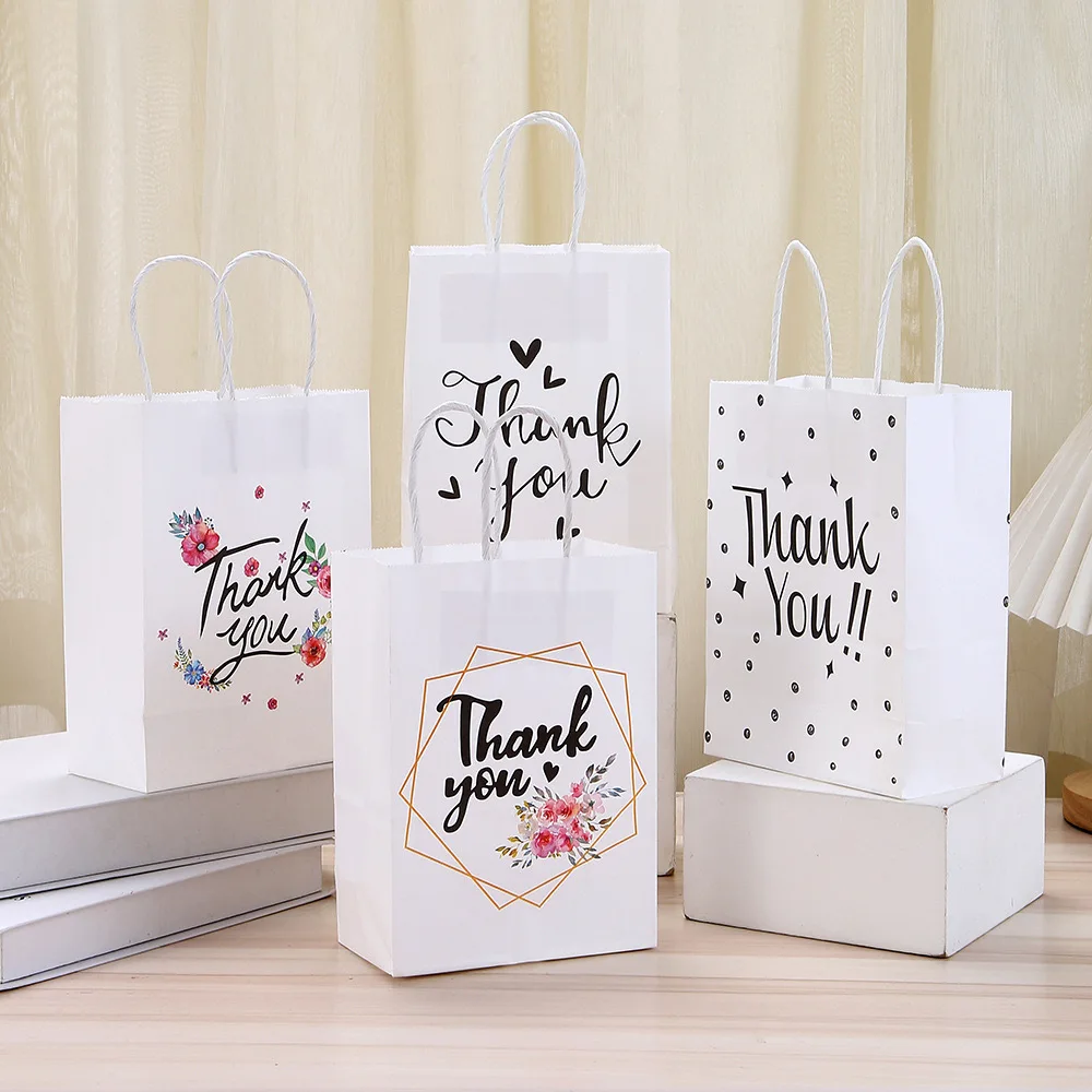 100Pcs Cowhide  Bag Thank you Cookie Bag Self-Adhesive Candy Bag For Wedding Birthday Party Gift Bag Biscuit Baking Packaging Ba
