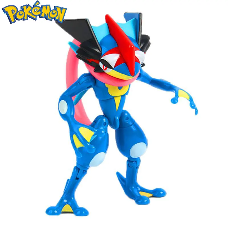 Pokemon Lucario Greninja Cartoon Action Figure Deformation Pokeball Toy Set Collection Pvc Anime Doll Ornament Model Kid Gift