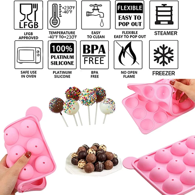 Cake Pop Mold Silicone Lollipop Maker Cakepop Baking Mould Candy Bar Moule  Kitchen Accessories Decorating Tools With Pen Sticks - AliExpress