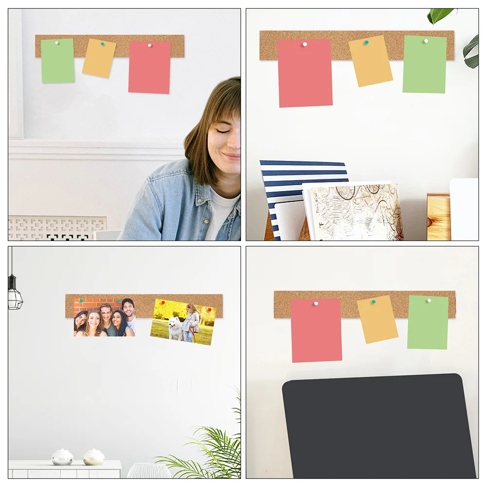 4Pcs Cork Memo Strips Bulletin Board Cork Strips Message Bulletin Wall Adhesive Office Wall Corkboards