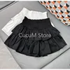 Sweet Cake Skirt Women's Ruffles Casual Simple Short Mini White Chiffon Skirt Black Kerean New 2024 Puffy Ballet Style Skirts 2