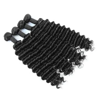 Deep Wave Bundles 3 PCS Natural Color 100% Remy Human Hair Bundles 10-40 Inch 100 Gram Per Bundle Sew In Quick Weave Bundles 2