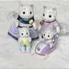 Sylvanian Families Anime Snow Leopard Family Figures Limited Edition Toy Children'S Play House Cute Baby Doll Kid Gift 2