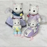 Sylvanian Families Anime Snow Leopard Family Figures Limited Edition Toy Children'S Play House Cute Baby Doll Kid Gift 2