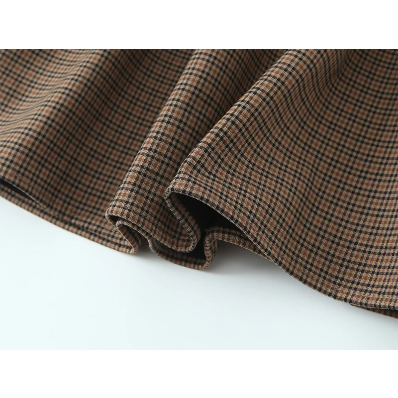 Women Fashion Plaid Short Dress 2025 Summer Autumn New Short Sleeve Deep V neck Mini Dress Holiday Casual Dresses