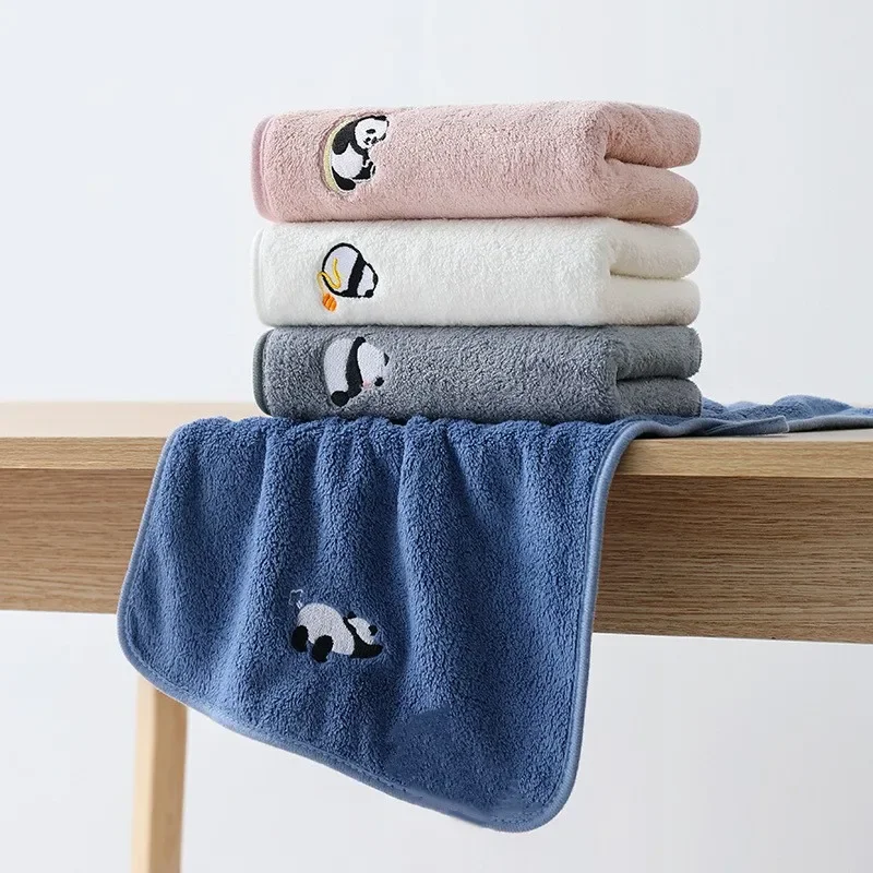 

Мягкое детское банное полотенце с рисунком панды, полотенце для лица для новорожденных, детское бархатное полотенце из кораллового бархата, детское полотенце для душа 50x25 см