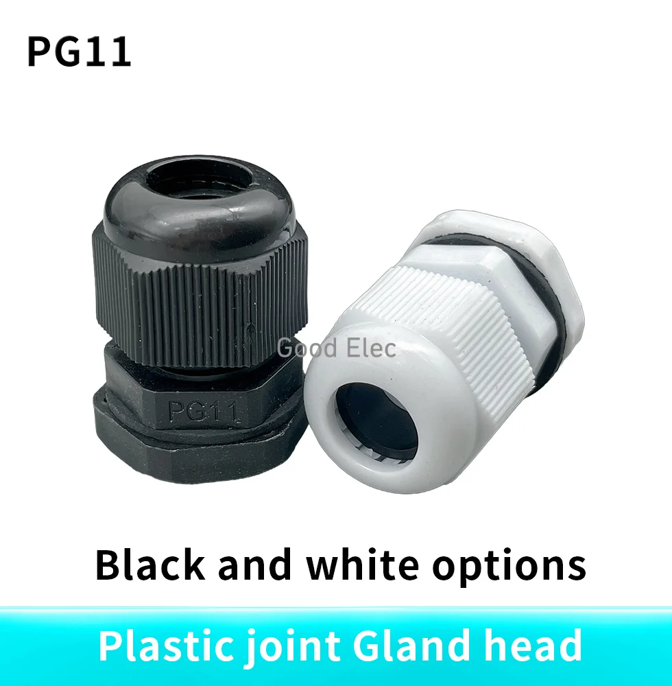 10PCS High Quality IP68 PG11 5-10MM Waterproof Nylon Cable Gland No Waterproof Gasket Plastic Cable Gland
