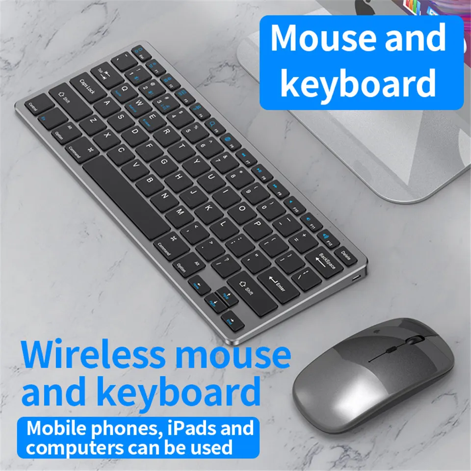 Tastiera E Mouse Wireless Set Combo Mouse Tastiera Ricaricabile Per Laptop Mac Pc Computer Teclado Sem Fio Teclado Bluetooth