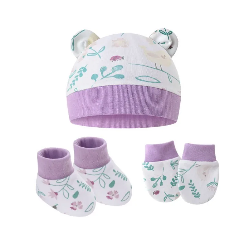 Newborn Hat- Mittens- Shoes Sets 4