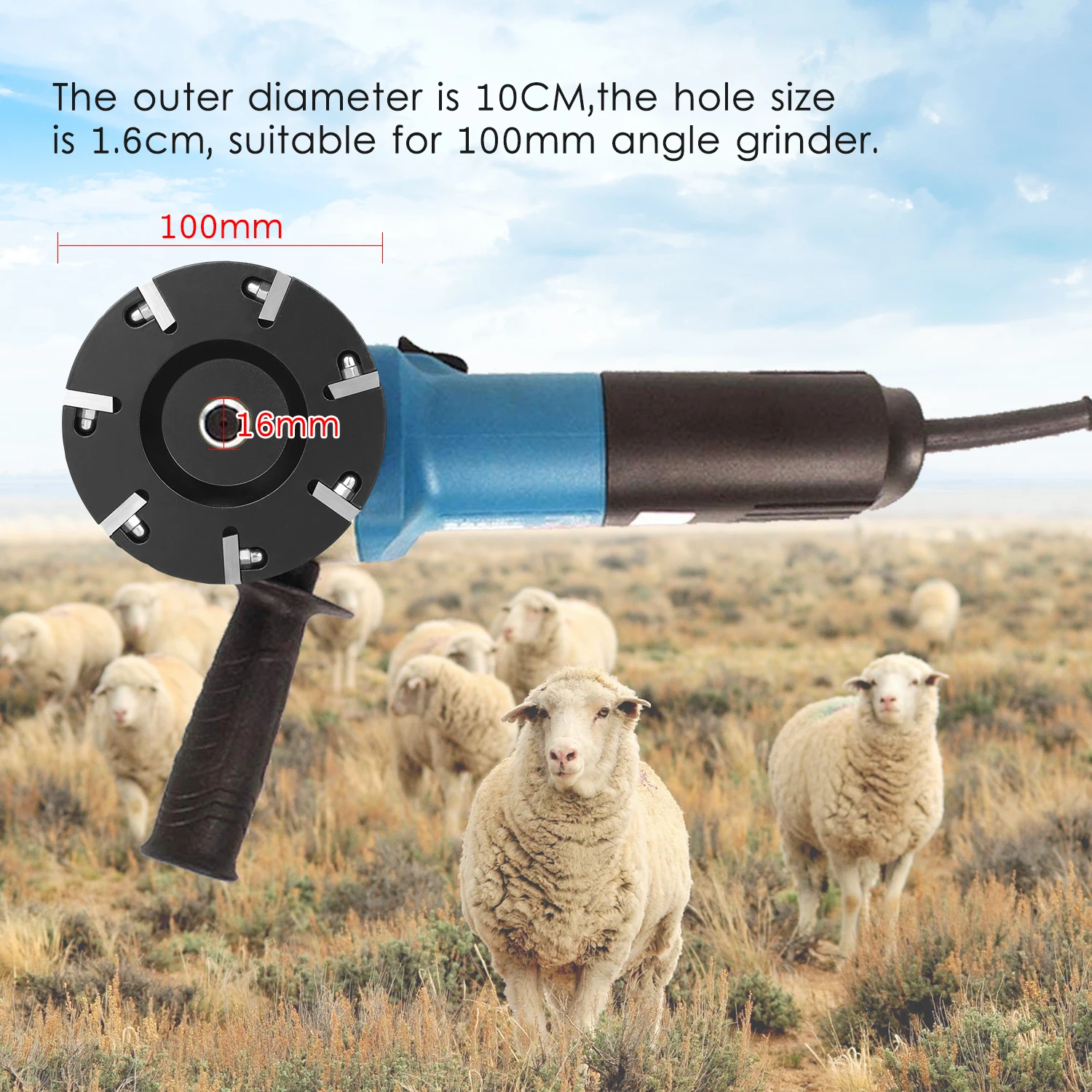 Livestock Hoof Trimming Disc Zinc Alloy Plate Hoof Trimming Discs Grinding Discs Claws Care Tool with 7 Blades
