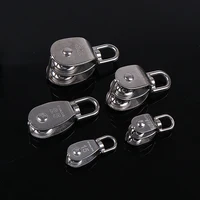 1PC 304 Stainless Steel M15 M20 M25 M32 Single Wheel Swivel Lifting Rope Pulley Set Lifting Wheel Tools Double Pulley Block 2