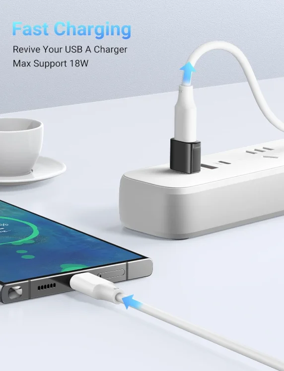 USB to USB C 어댑터 3개입, 10Gbps USBC 암-수 어댑터 타입 C 충전 컨버터 (아이폰 16, 15, 14, 13 플러스, 프로, 맥스용)