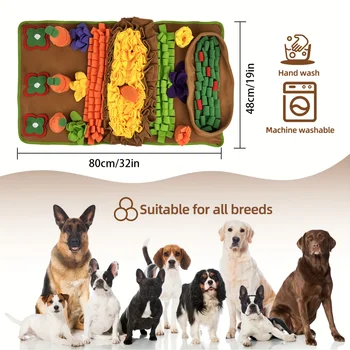 Pet Snuffle Mat for Dogs Sniff Mat Nosework Feeding Mat Slow Feeder Interactive Dog Puzzle Toys for Training and Stress Relief 2