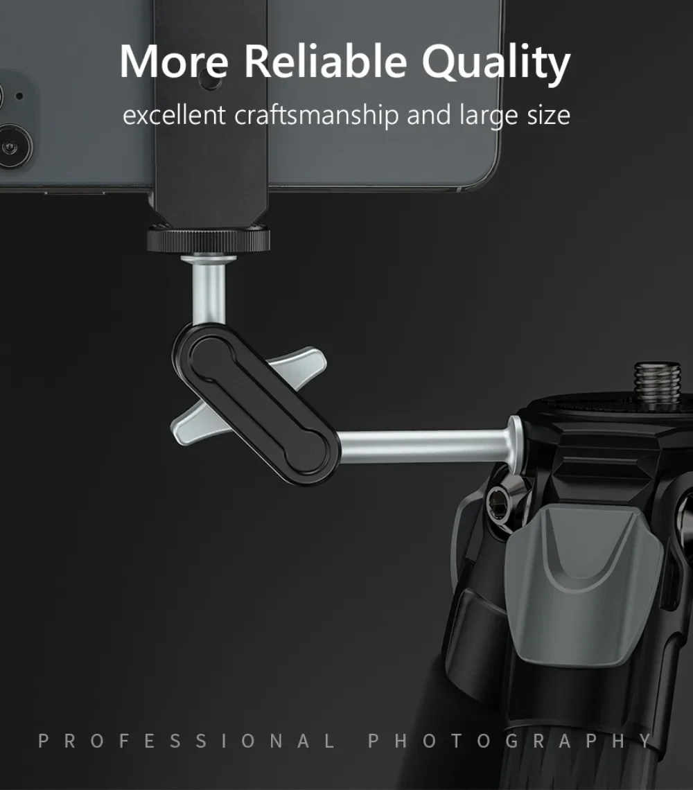 Magic Arm and Universal Phone Clamp Adapter Clip Mount 1/4 Inch Screw for Mounti