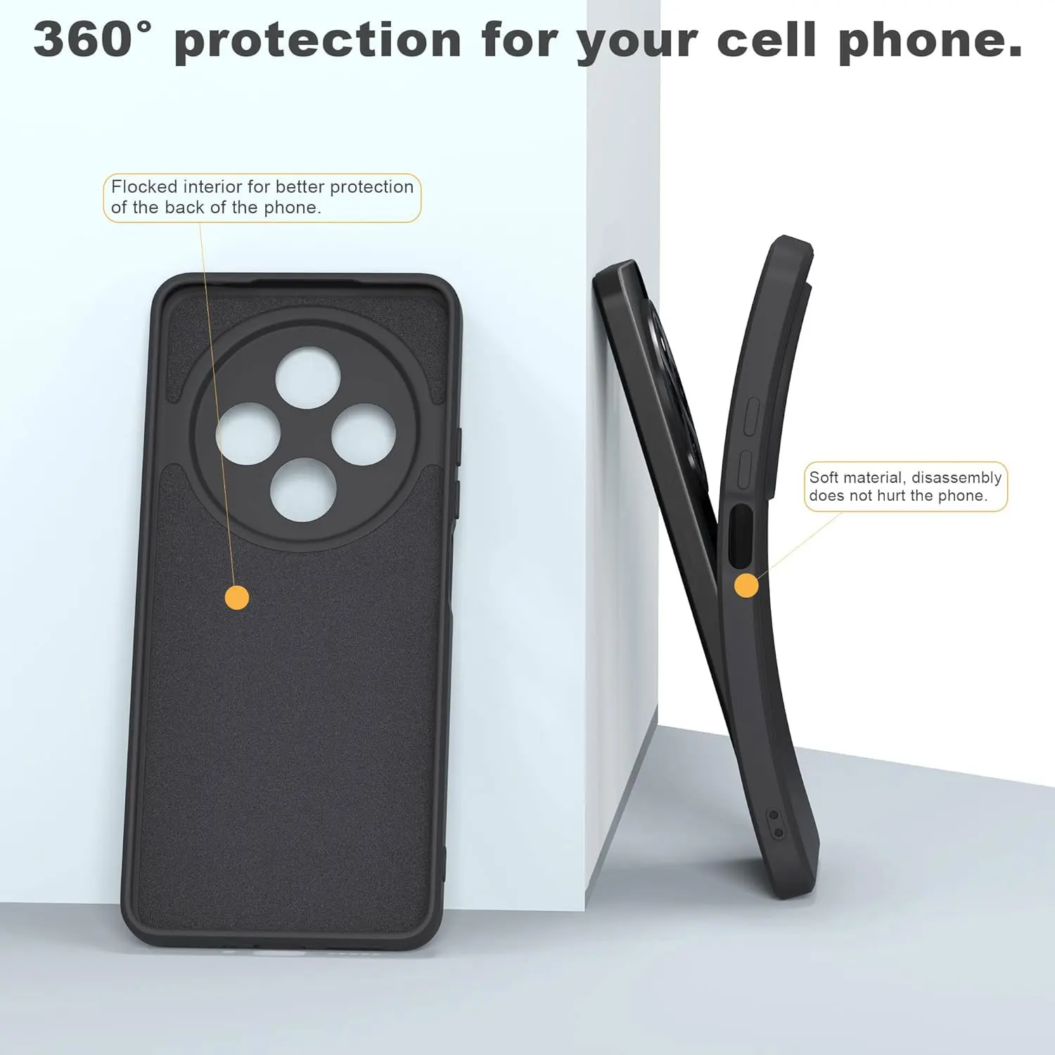 Slim Black Shockproof Protective Silicone Phone Case