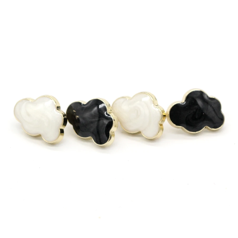 EQUBO 10Pcs 12mm Small Cloud Shape Gold Metal Buttons for Clothing Chic Women Shirt Blouse Dress High Quality DIY Crafts 3