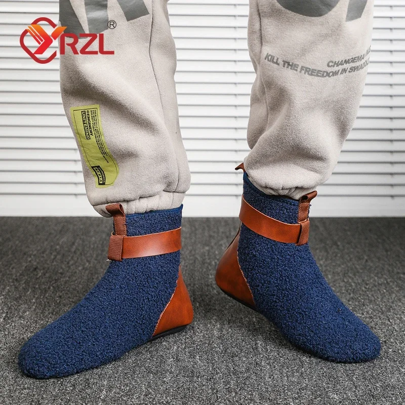 YRZL Men Shoes Winter Male Boots Men's Warm Slipper Flats Soft Non-slip Man Casual Shoes Comfortable Home Indoor Slippers Men — view 4