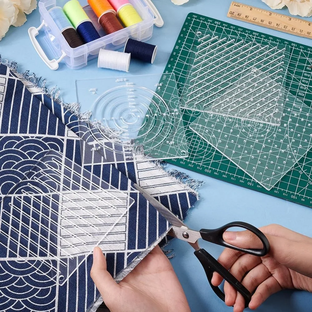 Acrylic Sashiko Stencil 4Pcs