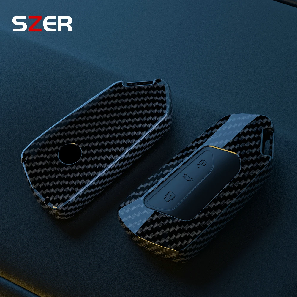 Key Case Cover Key Case Car Key Shell ABS Carbon Car Key Case For VW Volkseagen Golf 8 MK8 ID.3 ID.4 Cupra Skoda Octavia A8 SEAT Leon MK4 Formentor Tarraco