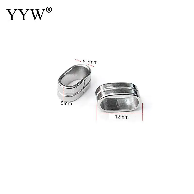 30pcs High Quality 12x6.70x5mm Stainless Steel Position Tube Spacer Seed Beads Chain End DIY Necklace Making Jewelry Accessories