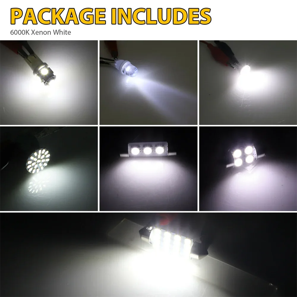 42PCS ڵ LED Ʈ ŰƮ T10   DC 12V ȭƮ 6000K ׸    Ʈũ ȣ  ü