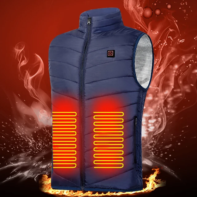 Chaleco calefactable, chaleco térmico de carga USB para hombres y mujeres,  calentador corporal lavable con batería para acampar al aire libre