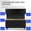 72" Tool Chest Rolling Tool Box 15 Storage Drawers 3 Upper Cabinet Pegboard Large Toolbox with Wheels for Warehouse Basement 3