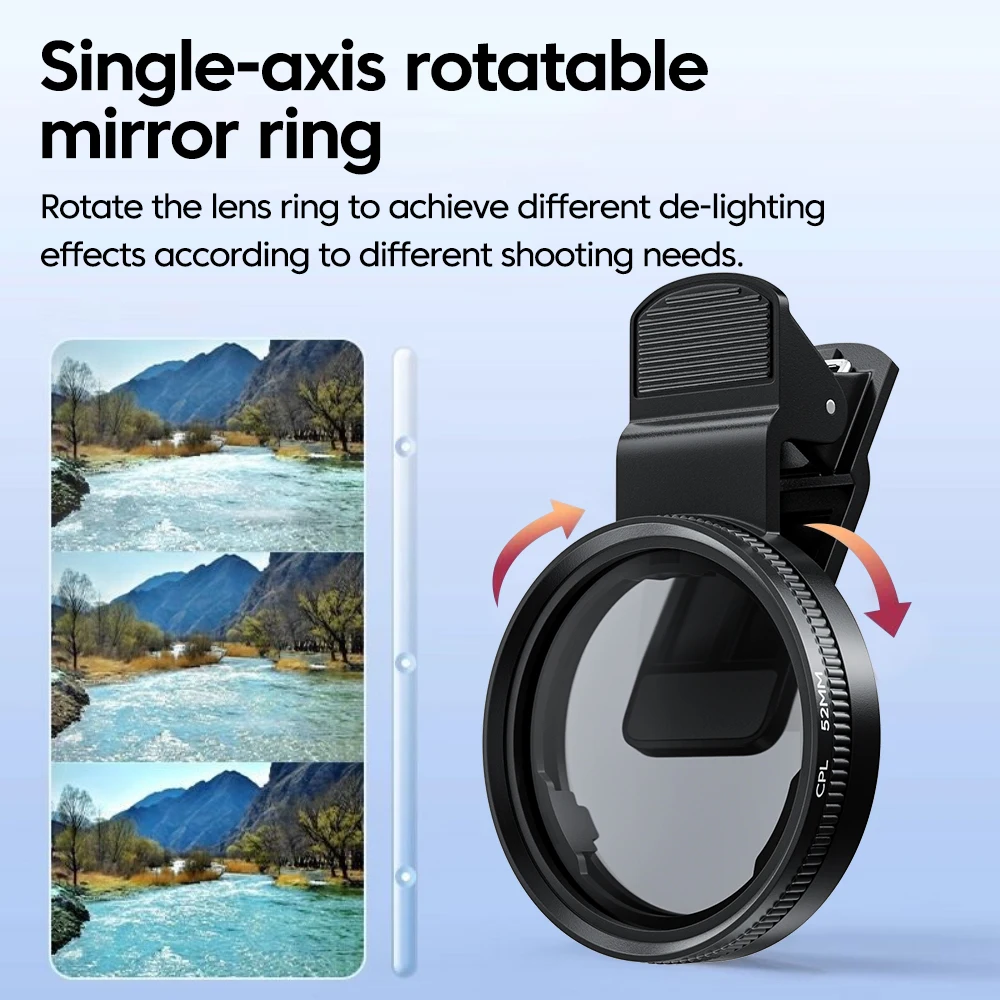52 MILLIMETRI CPL Filtro Circolare Obiettivo Della Fotocamera Del Telefono Universale Polarizzatore Filtro Lente Clip Nessuna Riflessione Per Samsung Iphone Smartphone - Image 3