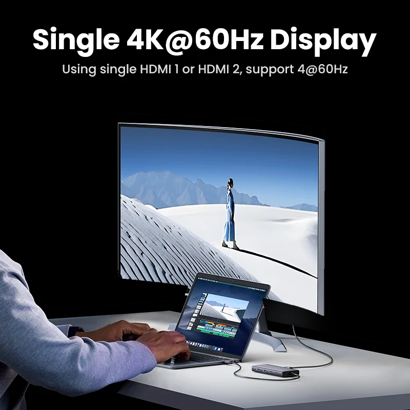 UGREEN Triple Display USB C HUB 10Gbps 4K Adapter - Image 4