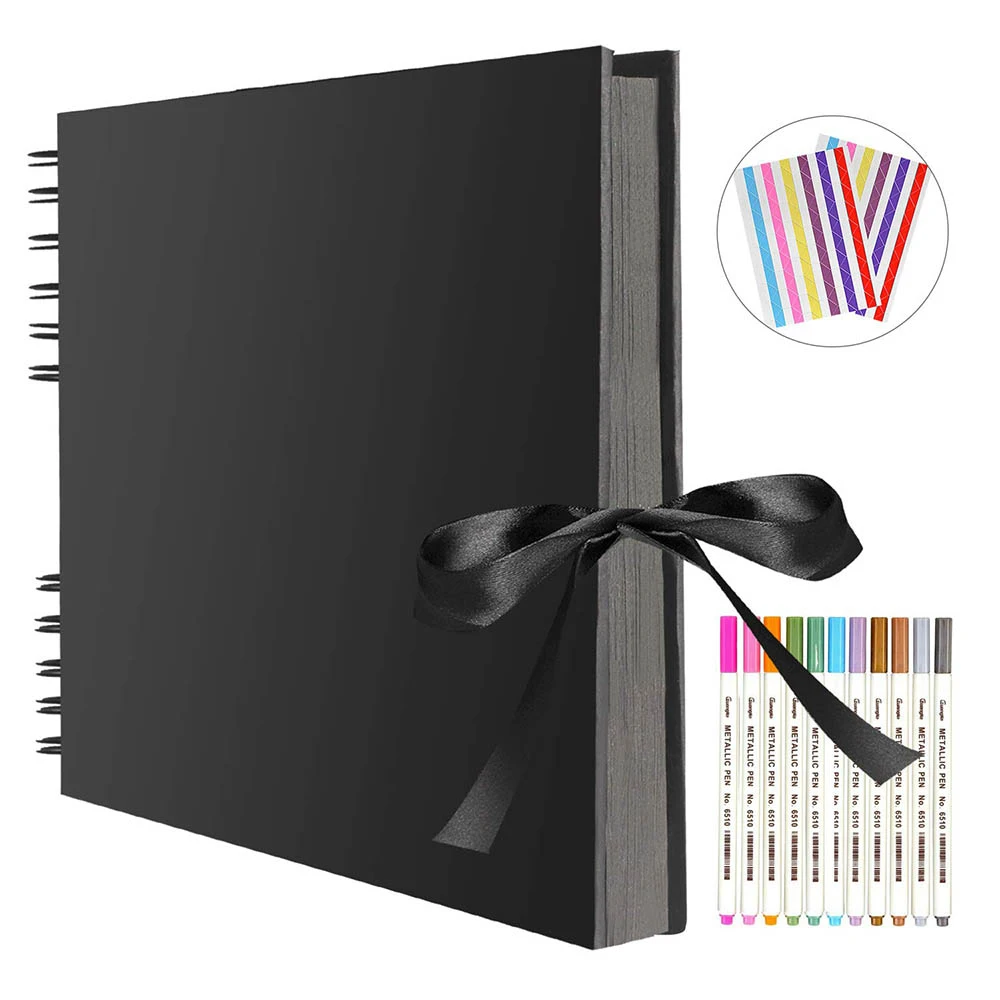 ZK20 80 Black Pages Memory Books DIY fotografico Photo Albums Scrapbook Cover Kraft Album Birthday holiday anniversary gifts