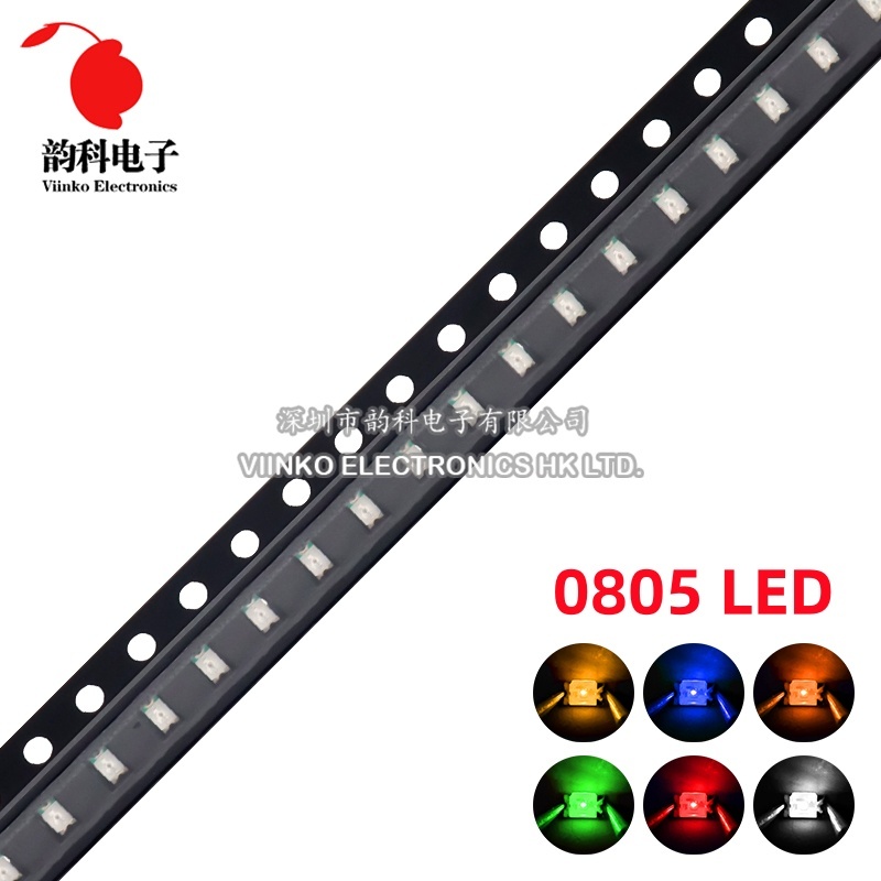 100pcs 0805 SMD LED White Red Blue Yellow Green Orange Warm White Pink Purple RGB Light Emitting Diode