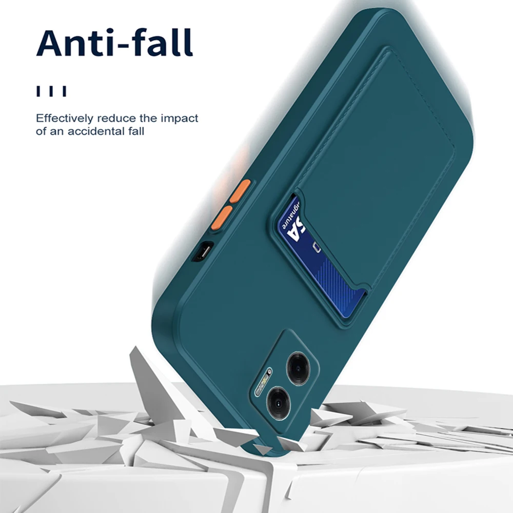 Per Xiaomi Redmi Note 11E custodia con slot per schede portafoglio paraurti quadrato cover posteriore in silicone morbido readmi Redmy Red mi note11e note_voghion.com