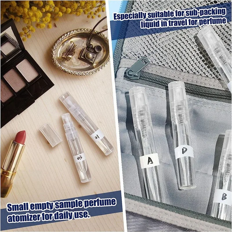 투명 리필 가능 미니 스프레이 병, 파인 미스트 향수 무화기, 200 개 향수 병 (5ml)