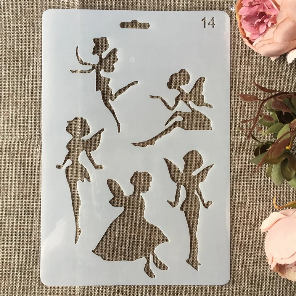 

New 26cm Fairy Girl DIY Craft Layering Stencils Painting Scrapbooking Stamping Embossing Album Paper Card Template