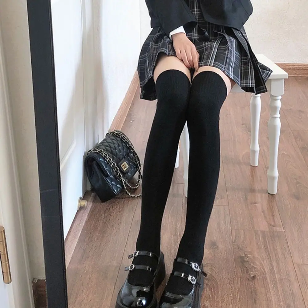 

Хлопковые милые толстые мягкие чулки в студенческом стиле, длиной до середины икры, повседневные чулки