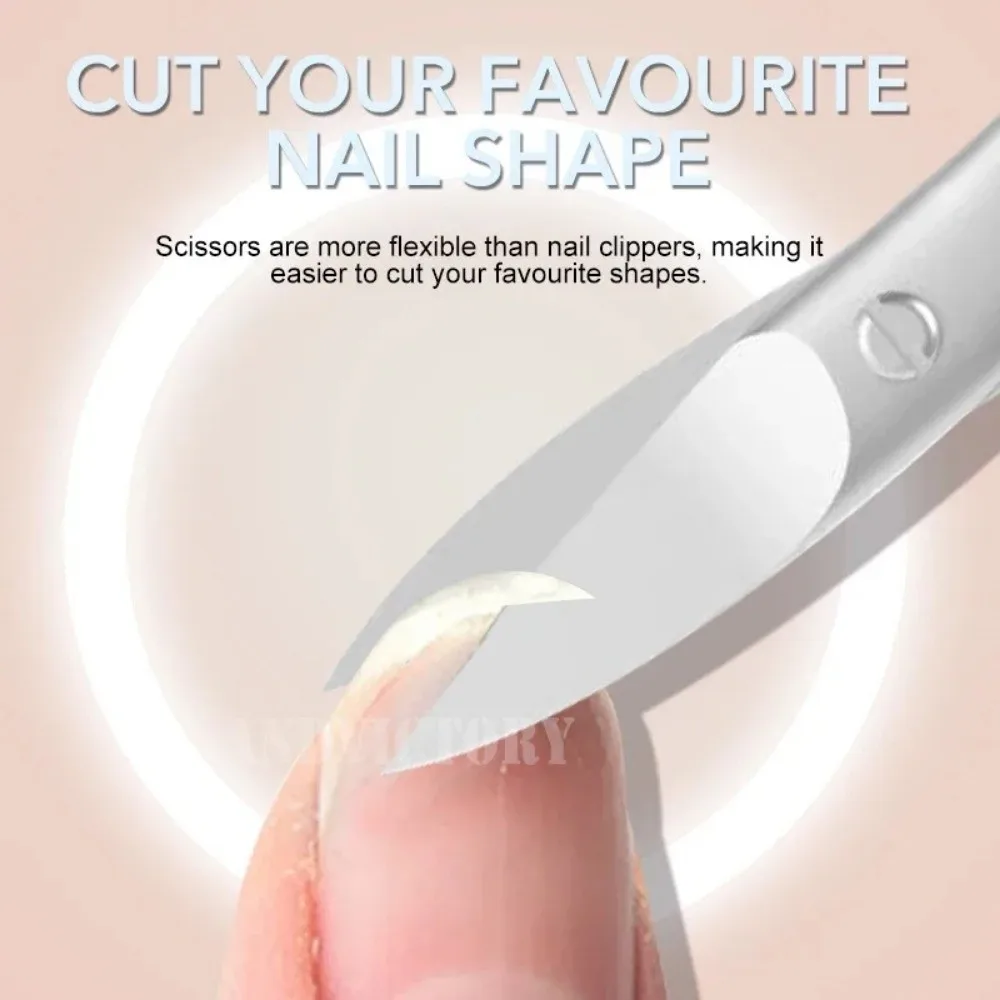 Stainless Steel Nail Cutter Scissors Mini Curved Blade Fingernail Toenail Clipper Multi-purpose Eyebrows Eyelash Nail Clippers
