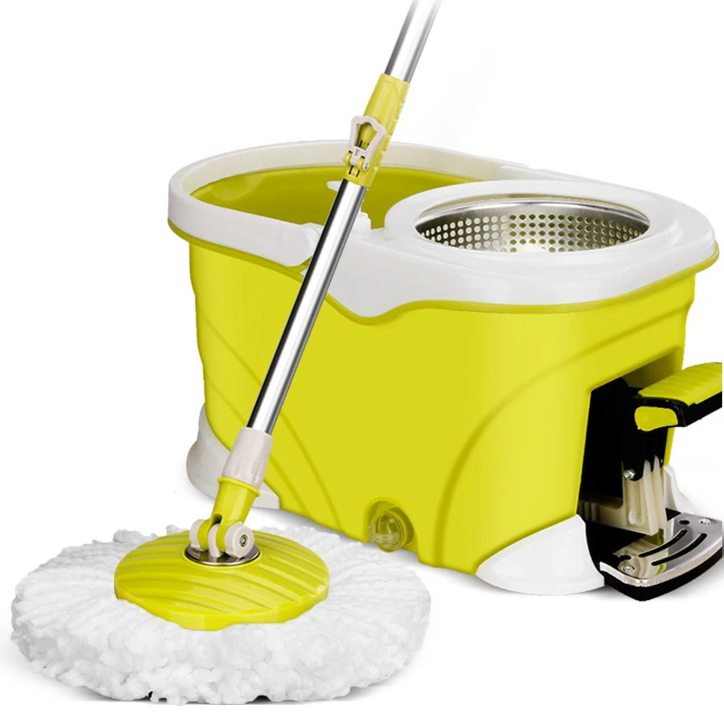 Spin Mop e balde com conjunto Wringer, Pedal Spinning Mop, Sistema de limpeza de piso para madeira, piso laminado