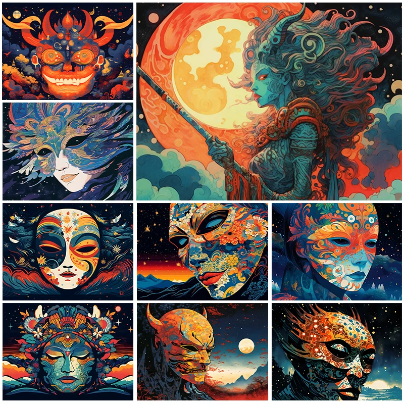 

Картина из страз 5D, художественная маска для девушек, картина из страз, инкрустированная полной алмазной вышивкой, картина для украшения дома