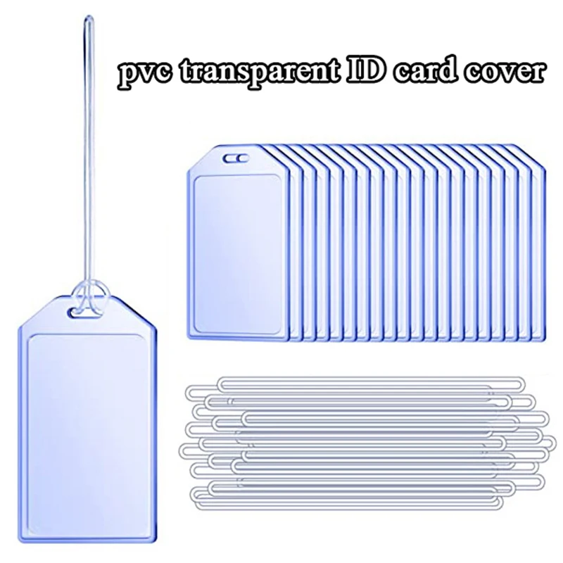 

Transparent Name Tag Holder Card Holder Luggage Boarding Pass ID Card Badge Holder Hard Plastic Vertical Luggage Tag