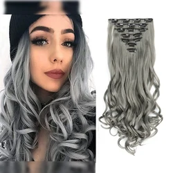 Luxurious Curly Wave Clip-In Hair Extensions - 7-Piece Set, 22-Inch Length - 22inches (SC88-171)