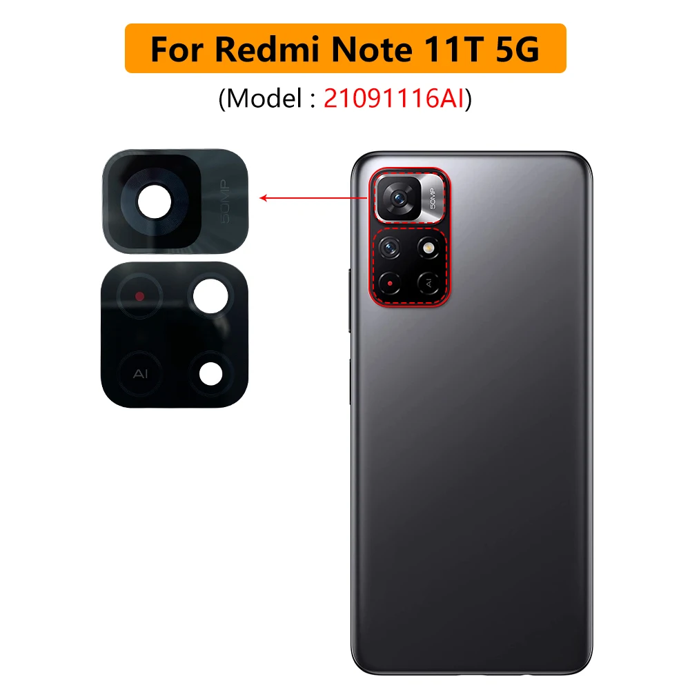 Rear Back Camera Glass Lens Cover With Ahesive Sticker Replacement For Xiaomi Mi 11T Pro Redmi Note 11S 11 11T 5G