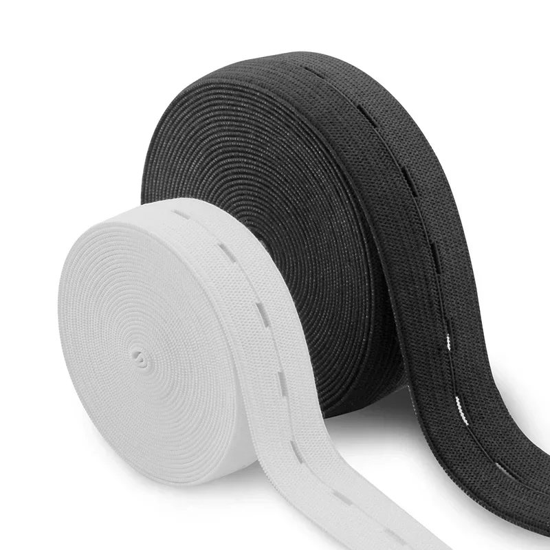 Premium Versatile Elastic Webbing for DIY Crafts and Garment Accessories - White/Black Nylon