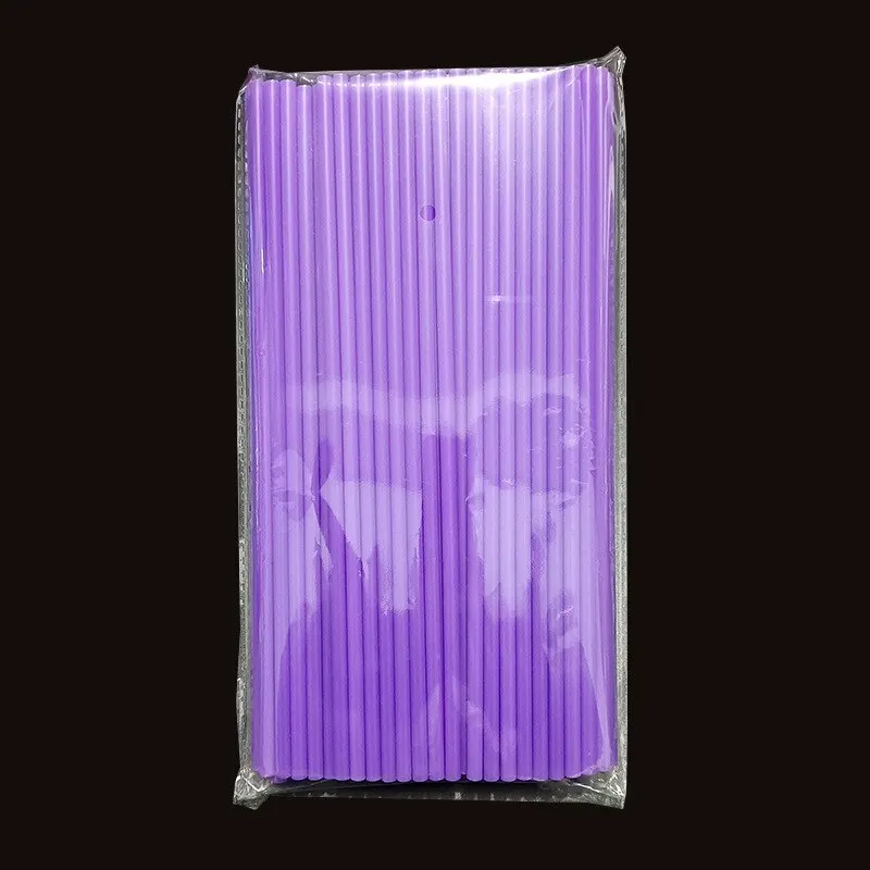 Disposable plastic straws Colorful Party Event Drinking Straws Flexible Large Straight Tube Straw Bar Accessories 6*190mm 100PCS